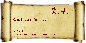 Kapitán Anita névjegykártya