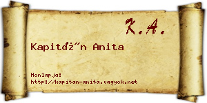 Kapitán Anita névjegykártya